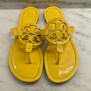 Tory Burch Yellow Patent Miller sandals size 9